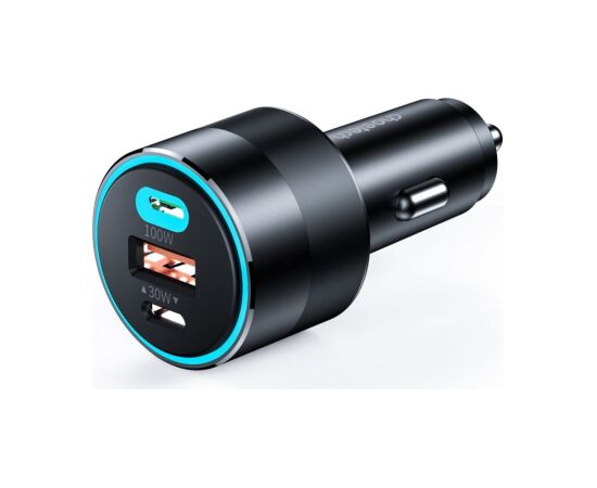 Choetech   Choetech fast car charger 130W 2xUSB-C + USB-A black (TC0011) Telefonu lādētāji 220v