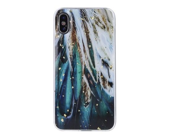 iLike Samsung  Gold Glam case for Samsung Galaxy A53 5G feathers Neoriģinālie Maciņi