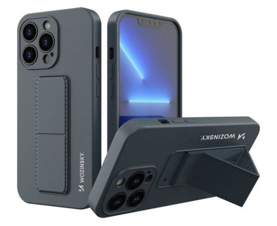 Wozinsky Apple  iPhone 13 Pro Max Kickstand Case silicone case with stand Navy Blue Neoriģinālie Maciņi