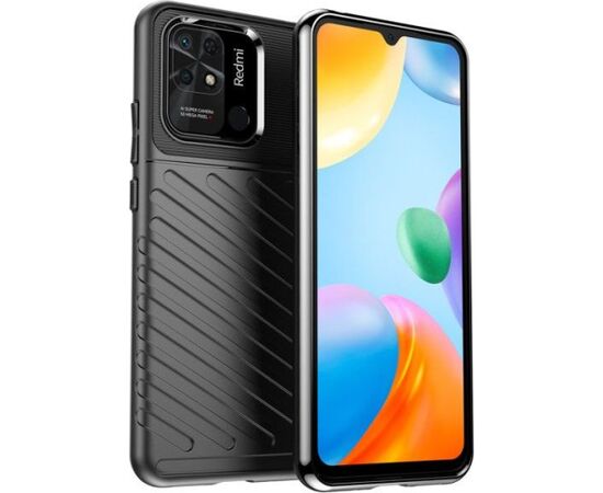 iLike Xiaomi  Redmi 10C / Poco C40 Thunder Case Flexible armored cover Black Neoriģinālie Maciņi