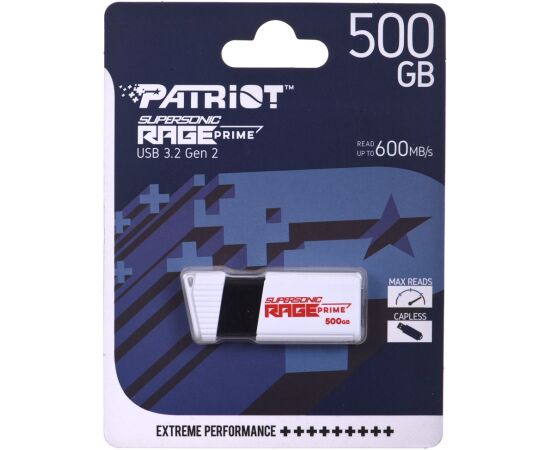 PATRIOT RAGE PRIME 600 MB/S 512GB USB 3.2 8K IOPS USB карты памяти (Flash)