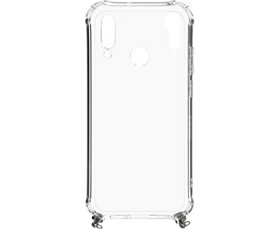 Evelatus Huawei  P30 Lite Silicone Transparent with Necklace TPU Strap Silver Neoriģinālie Maciņi