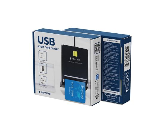 Gembird FD2-SCR USB smart card reader, black Считыватели карт
