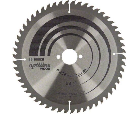 Griešanas disks Bosch 2608838411; 216x30 mm; Z54 Zāģripas