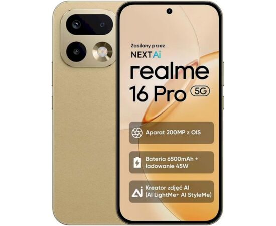Realme 16 Pro 5G Смартфон 8GB / 512GB Master Gold Мобильные телефоны
