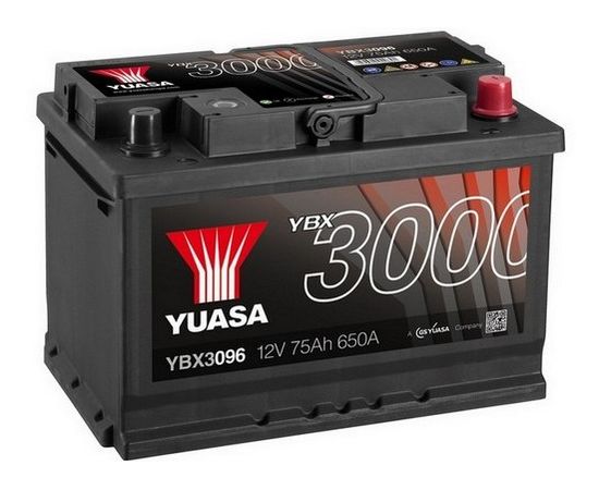 Yuasa 3000 YBX3096 75Ah 650A Startera akumulatoru baterija