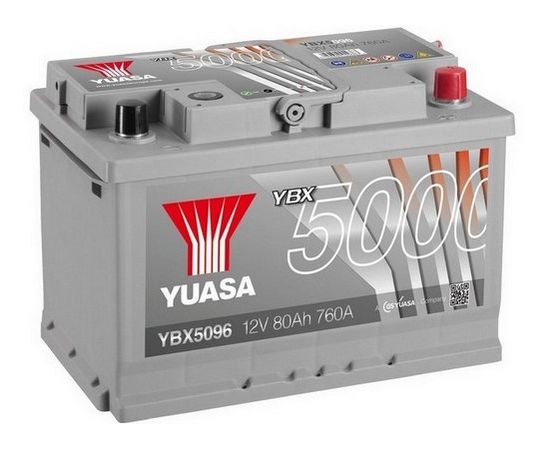Yuasa 5000 YBX5096 80Ah 760A Startera akumulatoru baterija