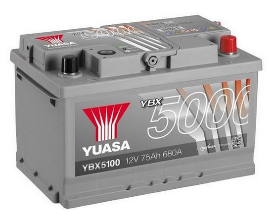 Yuasa 5000 YBX5100 75Ah 680A Startera akumulatoru baterija
