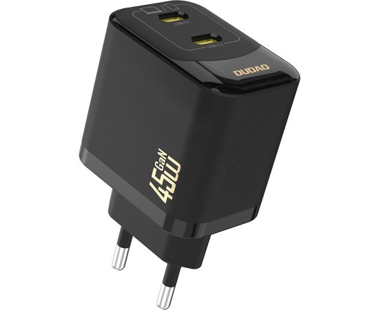 Charger Dudao A28P GaN 45W 2xUSB-C black Telefonu lādētāji 220v