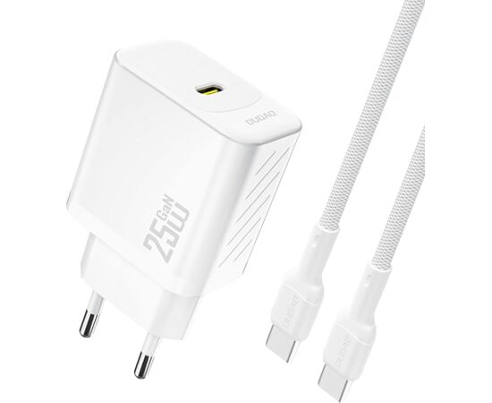 Charger Dudao A27C GaN 25W USB-C + USB-C to USB-C cable 1.0m white Telefonu lādētāji 220v