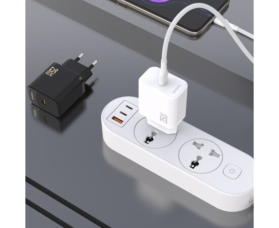 Charger Dudao A27C GaN 25W USB-C + USB-C to USB-C cable 1.0m white Telefonu lādētāji 220v