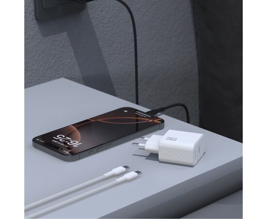 Charger Dudao A27C GaN 25W USB-C + USB-C to USB-C cable 1.0m black Telefonu lādētāji 220v