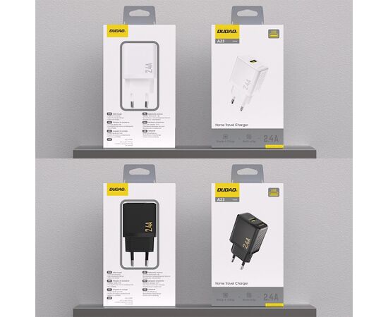 Charger Dudao A23 12W USB-A black Telefonu lādētāji 220v