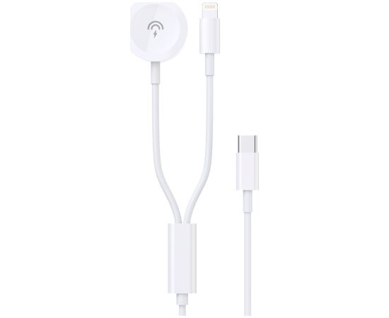USB cable Dudao A12MAX-2in1 USB-C to iWatch/Lightning 20W 1.2m white Bezvadu telefonu lādētāji