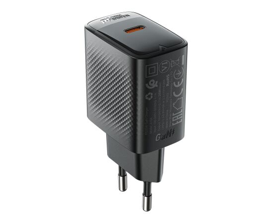Charger Acefast A104 25W GaN USB-C black Telefonu lādētāji 220v