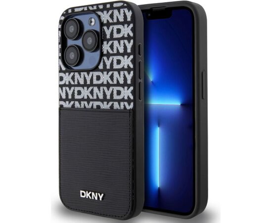 DKNY -  DKNY PU Leather Repeat Pattern Card Pocket Case for iPhone 14 Pro Black Чехлы - альтернативные