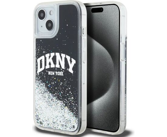 DKNY   DKNY Liquid Glitter Big Logo iPhone 14/15/13 Case - Black Neoriģinālie Maciņi