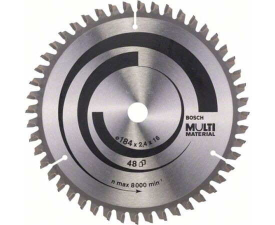 Griešanas disks kokam Bosch MULTI MATERIAL; 184x2,4x16,0 mm; Z48; -5° Zāģripas