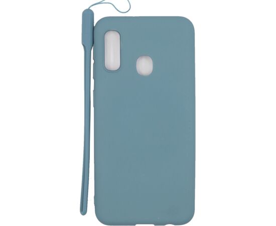 Evelatus Samsung  A20e Soft Touch Silicone Case with Strap Blue Чехлы - альтернативные
