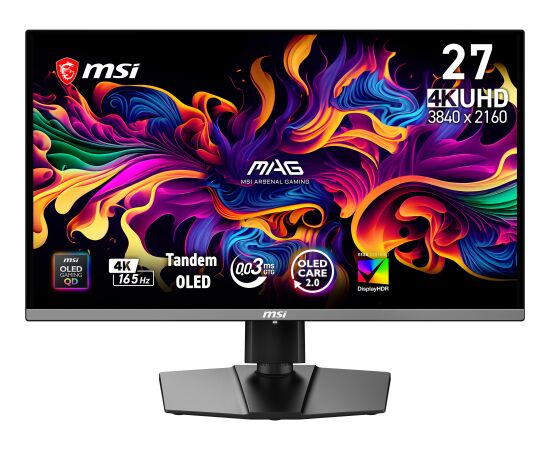 MSI MAG 272UPDE QD-OLED E16 (67.3 cm (26.5 inches), black, UltraHD/4K, USB-C, DP, HDMI, 165Hz panel) Monitori