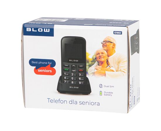 BLOW Black Senior Phone with Stand S18D Мобильные телефоны