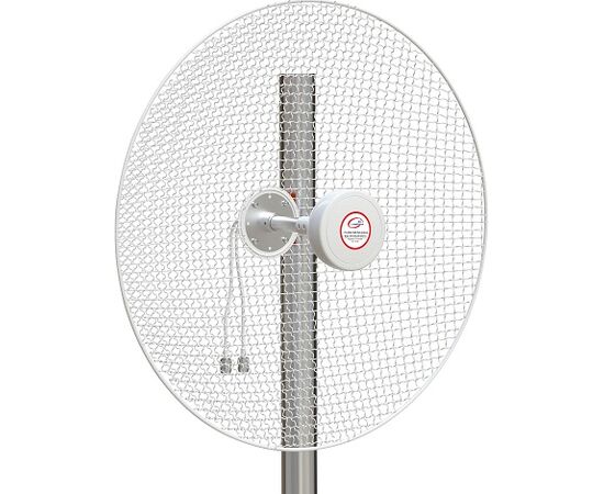 Hismart 5G / LTE / CBRS 2x2 MIMO Dish Antenna, 1.7-4.2GHz, 20dBi+22dBi Range Extender