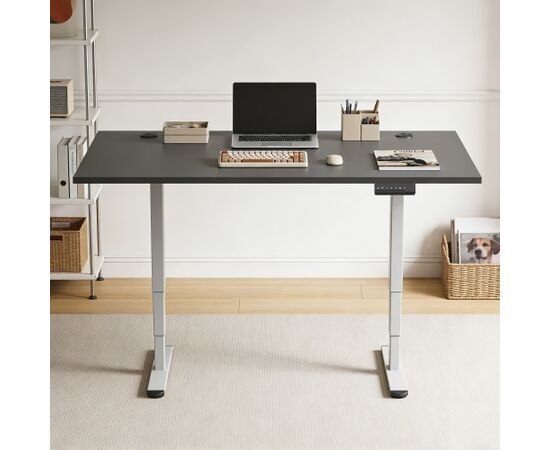 Adjustable Height Table Up Up Bjorn II Gray, Table top M Black Biroja galdi