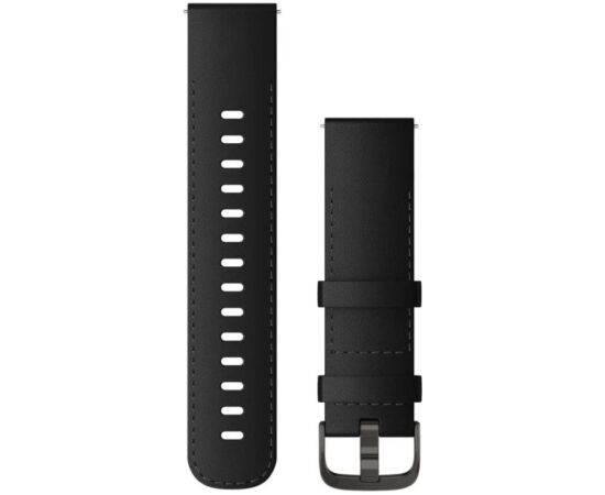 Garmin   Quick Release Bands (22 mm)
Black Leather with Brushed Slate Hardware Smart-Watch aksesuāri