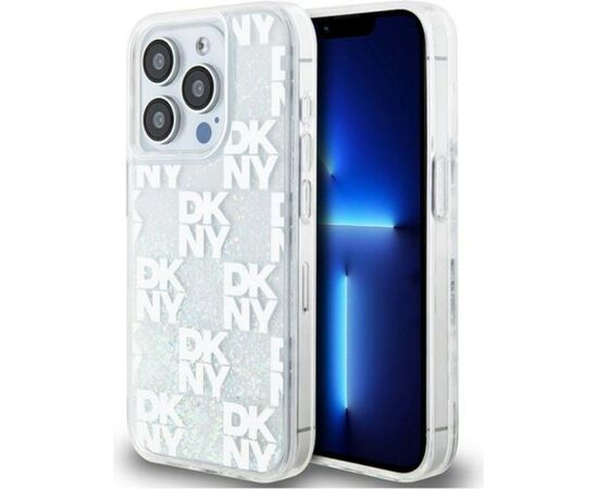 DKNY Apple  iPhone 15 Pro Max 6.7 hardcase Liquid Glitter Multilogo White Чехлы - альтернативные