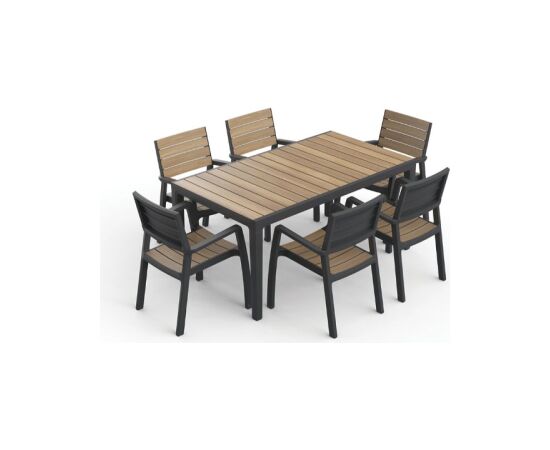 Keter Садовый стол Deco Corale 160, цвет тик/серый Dārza galdi