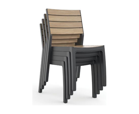 Keter Садовый стул Deco Corale, цвет тик/серый Dārza krēsli