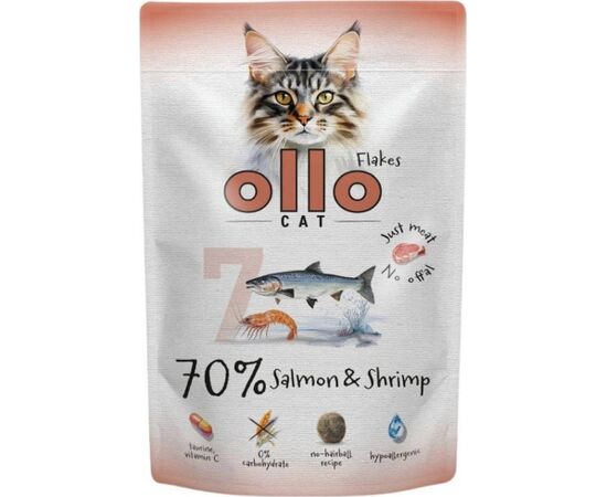 Ollo saszetka nr 7 kot Łosoś Krewetki 85 g Barība