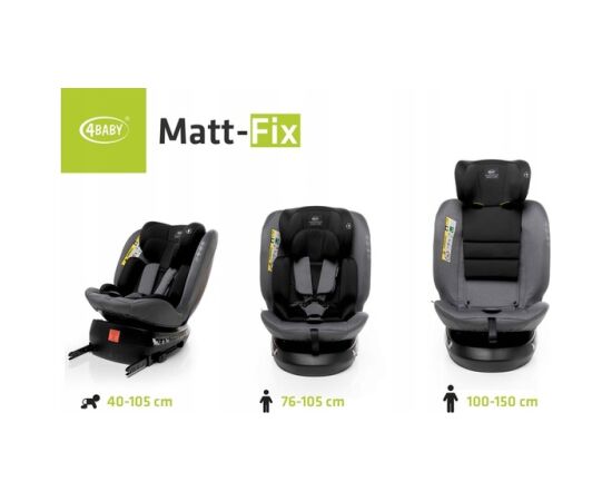 4baby Autosēdeklis MATT-FIX graphite (40-150 cm) Автокресла