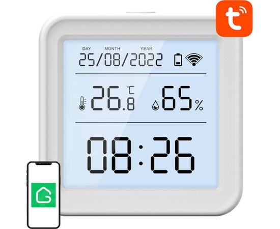Smart temperature and humidity sensor WiFi Gosund S6 LCD Tuya Viedie Sensori