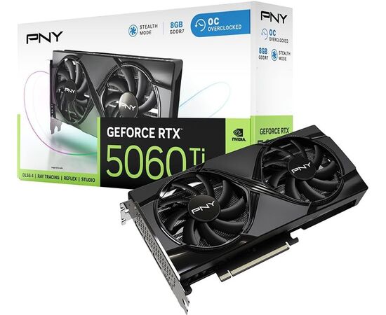 Pny Technologies PNY GeForce RTX 5060 Ti 8GB, graphics card DLSS 4, 3x DisplayPort, 1x HDMI 2.1 Видеокарты