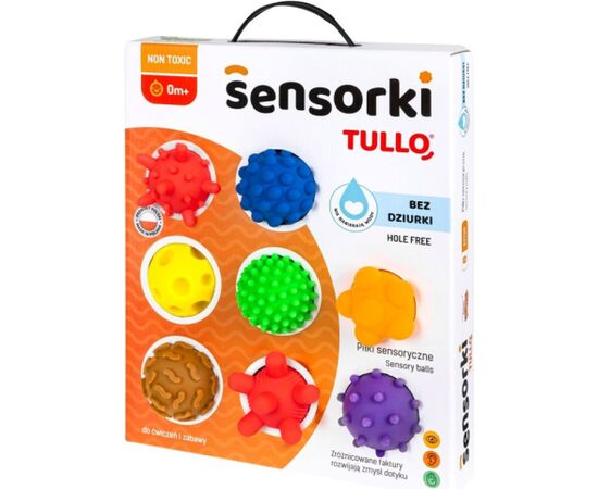 TULLO Sensorās bumbiņas bez caurumiem, 8 gab. daudzkrāsainas Развивающие игры