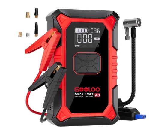 GOOLOO A3 2-in-1 Jump Starter with Compressor Зарядные устройства и стартеры