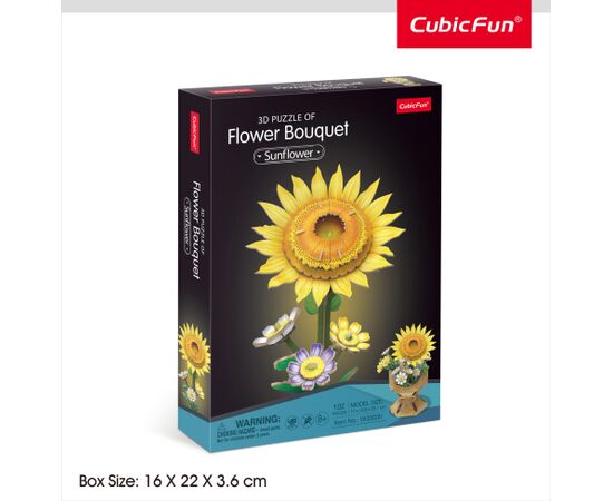 Cubic Fun CUBICFUN 3D puzle ziedu pušķis - saulespuķe Puzles