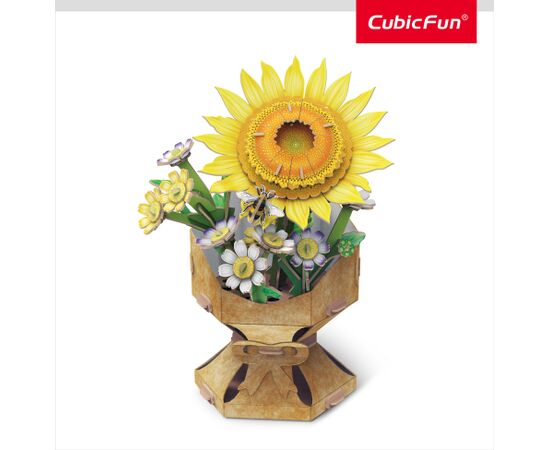 Cubic Fun CUBICFUN 3D puzle ziedu pušķis - saulespuķe Puzles