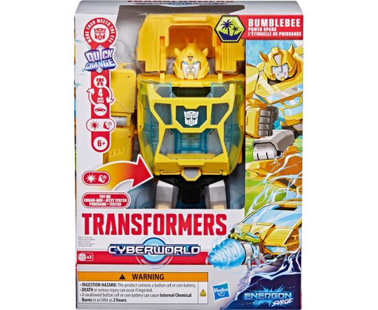 TRANSFORMERS Cyberworld Power Spark Bumblebee figūra, 28 cm Konstruktori 