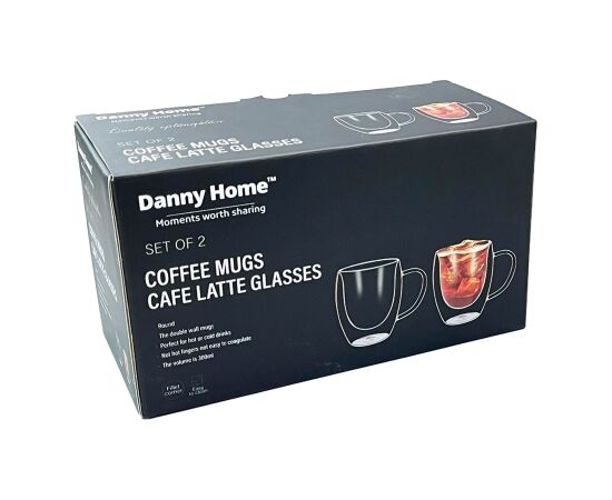 Mugs DOUBLE 2pcs 200ml glass with double wall Новости, мебель, дом