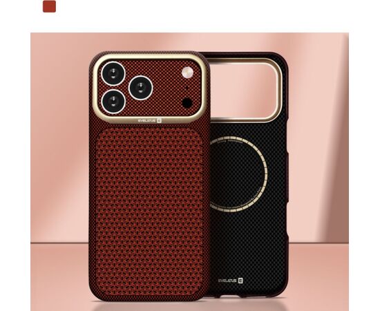 Evelatus Apple  iPhone 18 Pro Carbon Premium Edition MagSafe case Burgundy Neoriģinālie Maciņi