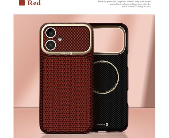 Evelatus Apple  iPhone 17 Carbon Premium Edition MagSafe case Burgundy Neoriģinālie Maciņi