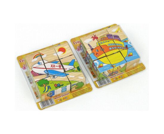 Adar Деревянные кубики Транспорт 10x10 cm 530584 Пазлы