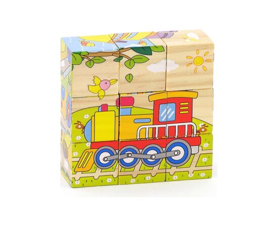 Adar Деревянные кубики Транспорт 10x10 cm 530584 Пазлы