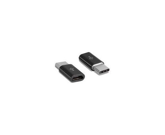 Forever Универсальный Адаптер Micro USB к USB Type-C Подключение Black