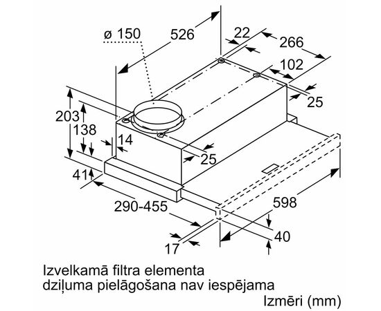 Bosch DFM064W55 Teleskopisks tvaika nosūcējs, iebūvējams 60cm Sudraba metāla Tvaika nosūcēji, iebūvējami