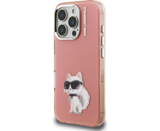 Karl Lagerfeld IML Aquarelle Choupette & Logo Aizsargapvalks priekš iPhone 16 Pro Max / rozā Neoriģinālie Maciņi