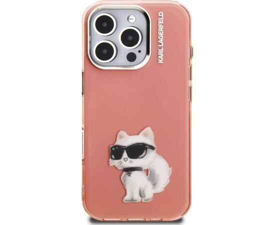 Karl Lagerfeld IML Aquarelle Choupette & Logo Aizsargapvalks priekš iPhone 16 Pro Max / rozā Neoriģinālie Maciņi