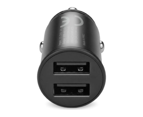 Car charger 2 X USB 12W black + cable USB-C 1m Telefonu lādētāji 220v
